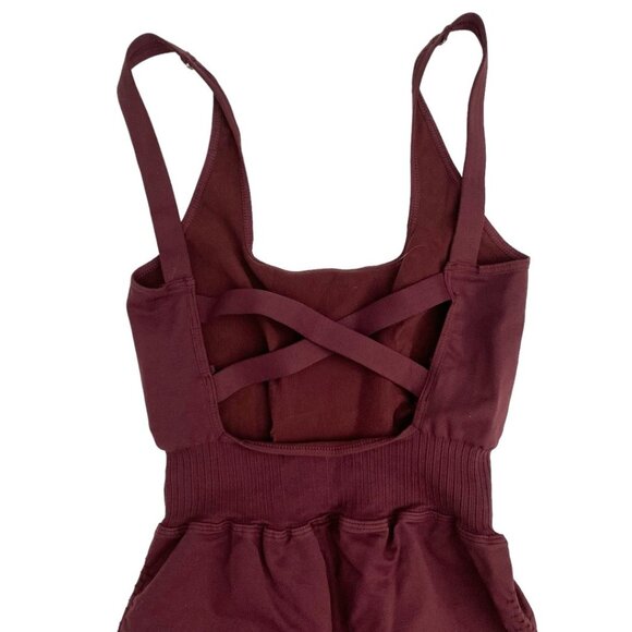 Free People Good Karma Runsie Red Purple Wine XS S - Picture 8 of 14
